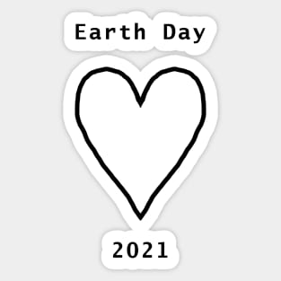 Black Line Heart for Earth Day 2021 Sticker